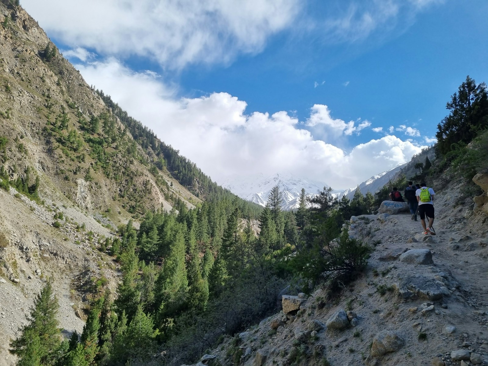 people hiking on a Fairy Meadows Trek